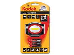 Kodak fejlámpa LED 300lm + 3db AAA elemlámpa